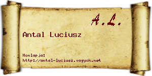 Antal Luciusz névjegykártya